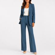 Women's Blazer and Straight-Leg Pants Set