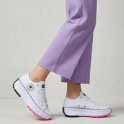 Women's Premium Platform Sneakers - Lace-up Canvas Trainers