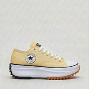 Women's Premium Platform Sneakers - Lace-up Canvas Trainers