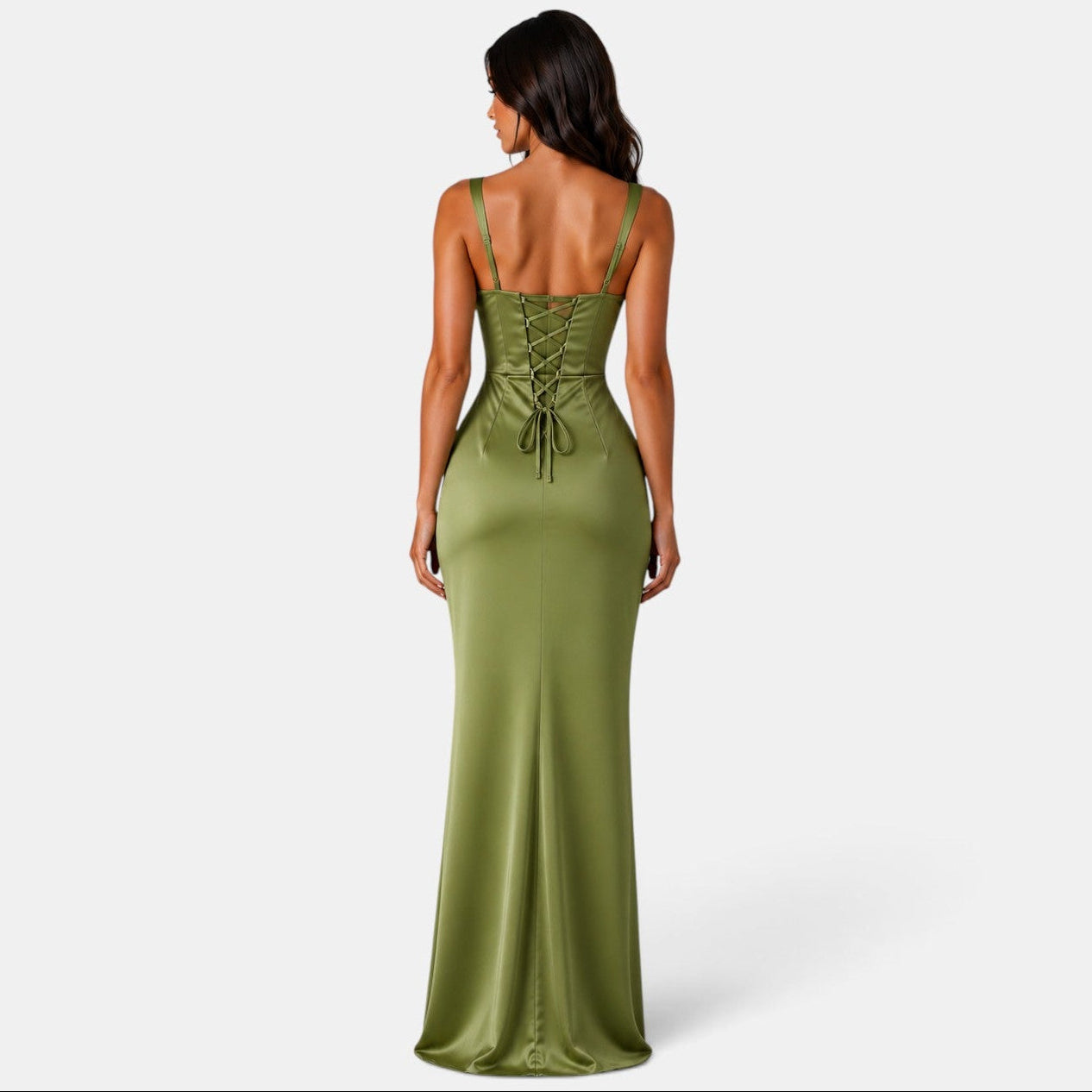 Vestido Largo de Satén Mujer Premium – Elegante para Bodas y Eventos