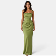 Vestido Largo de Satén Mujer Premium – Elegante para Bodas y Eventos