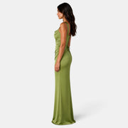 Vestido Largo de Satén Mujer Premium – Elegante para Bodas y Eventos