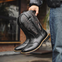 Botas vaqueras para hombre con caña bordada