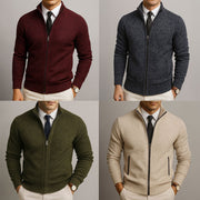 Men's Merino Wool and Cotton Full-Zip Cardigan