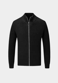Men's 100% Merino Wool Zip Cardigan - Knit Sweater Jacket