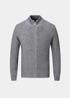 Men's 100% Merino Wool Zip Cardigan - Knit Sweater Jacket