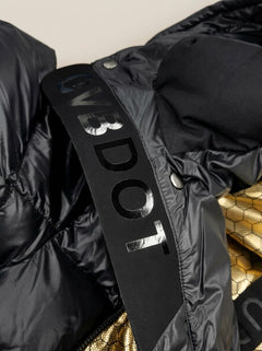 Women's Black Long Hooded Puffer Coat - Quilted Winter Parka