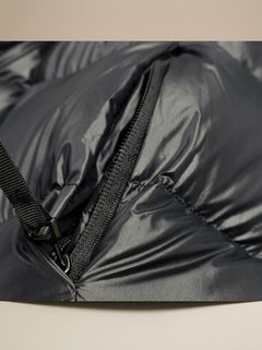 Women's Black Long Hooded Puffer Coat - Quilted Winter Parka