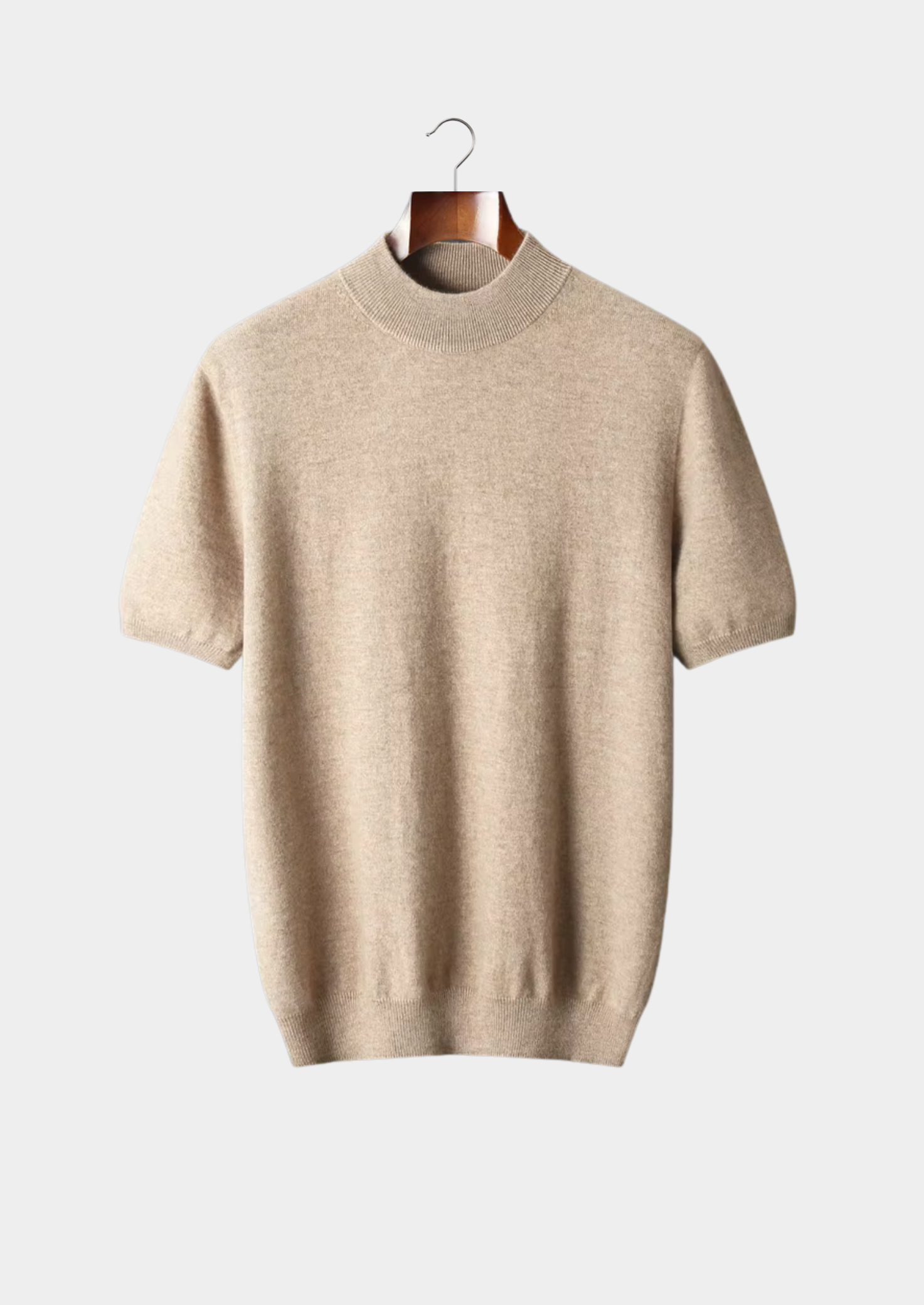 Camiseta Hombre Premium 100% Cashmere – Cuello Alto Elegante