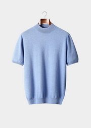 Camiseta Hombre Premium 100% Cashmere – Cuello Alto Elegante