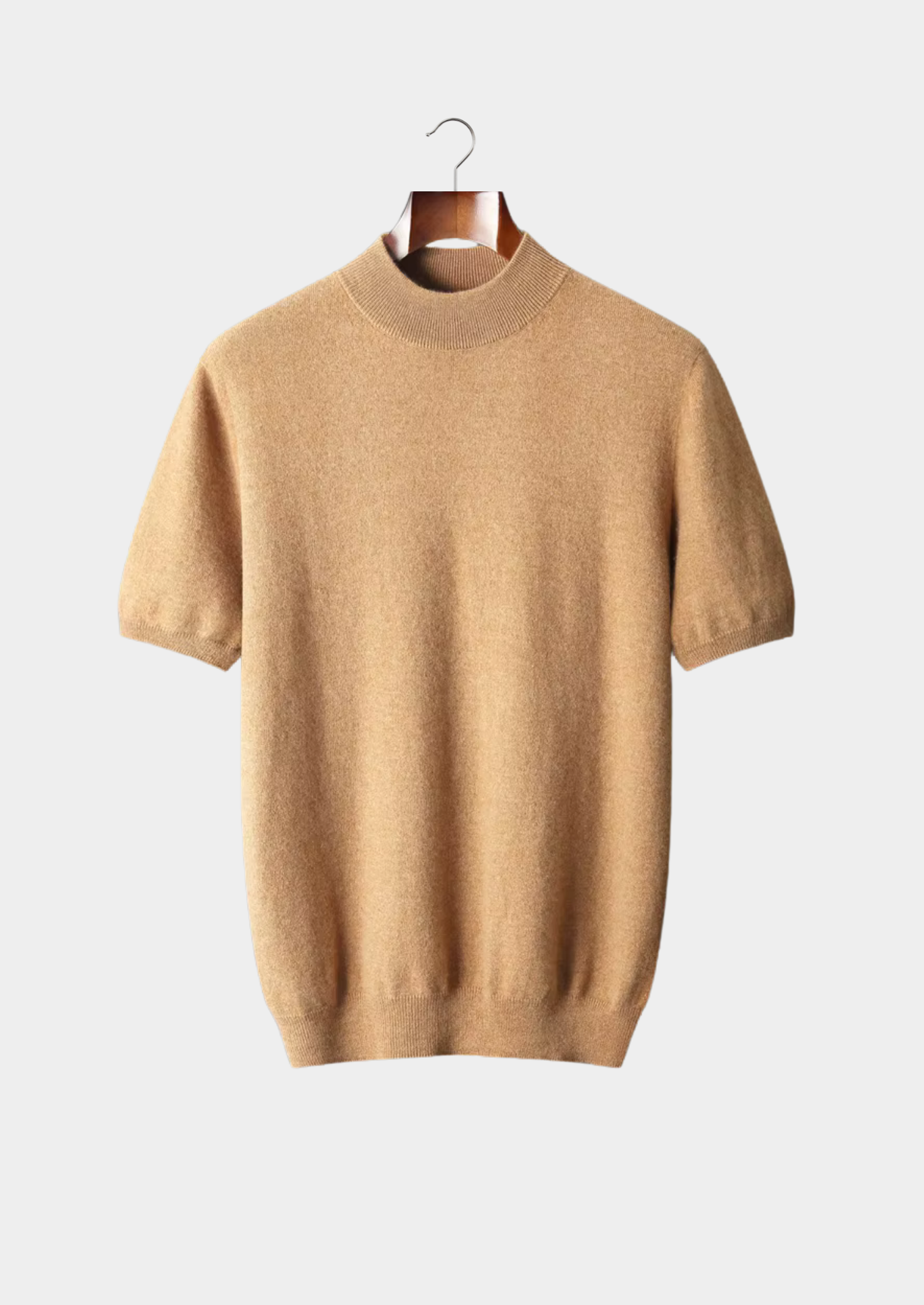 Camiseta Hombre Premium 100% Cashmere – Cuello Alto Elegante
