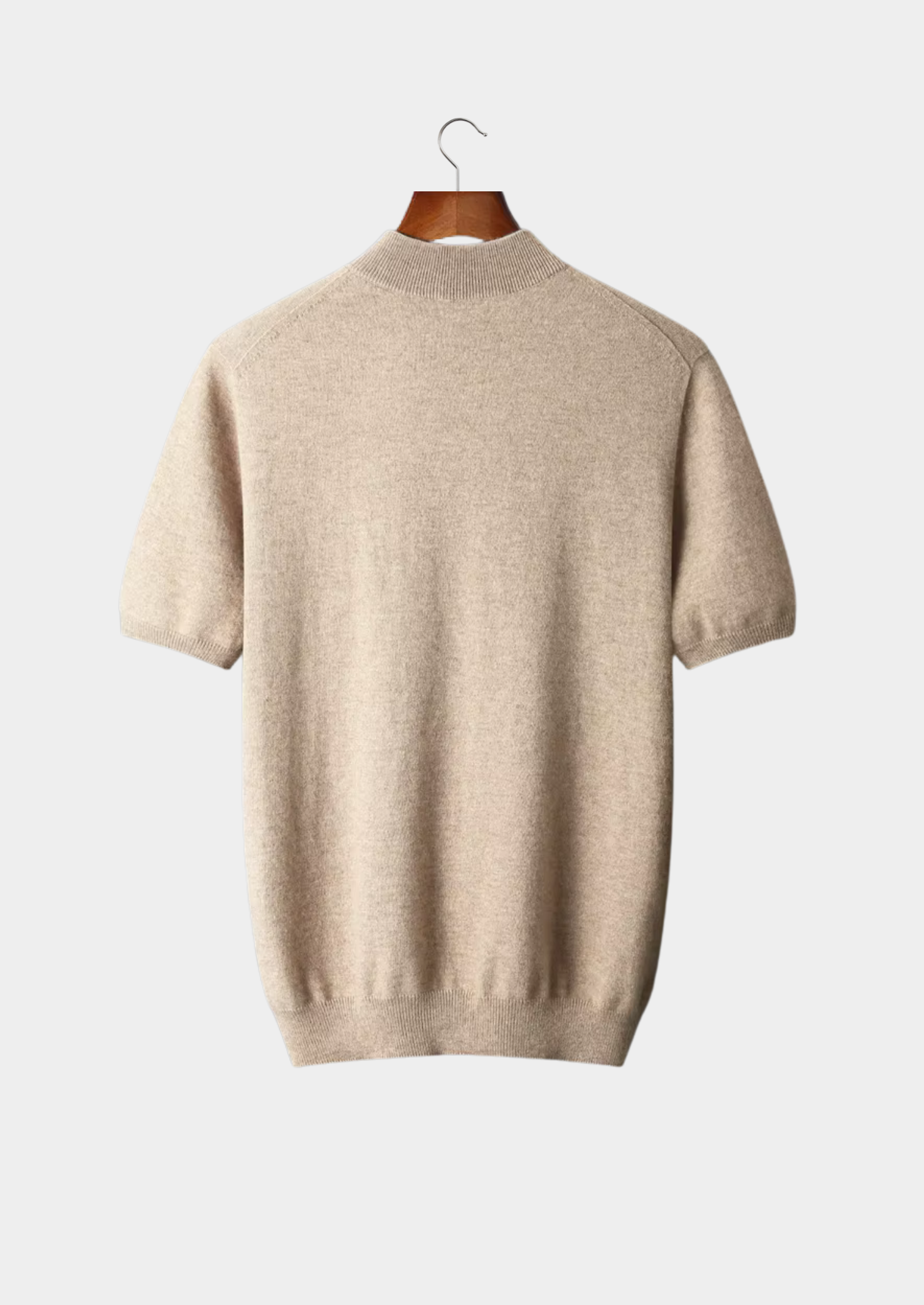 Camiseta Hombre Premium 100% Cashmere – Cuello Alto Elegante