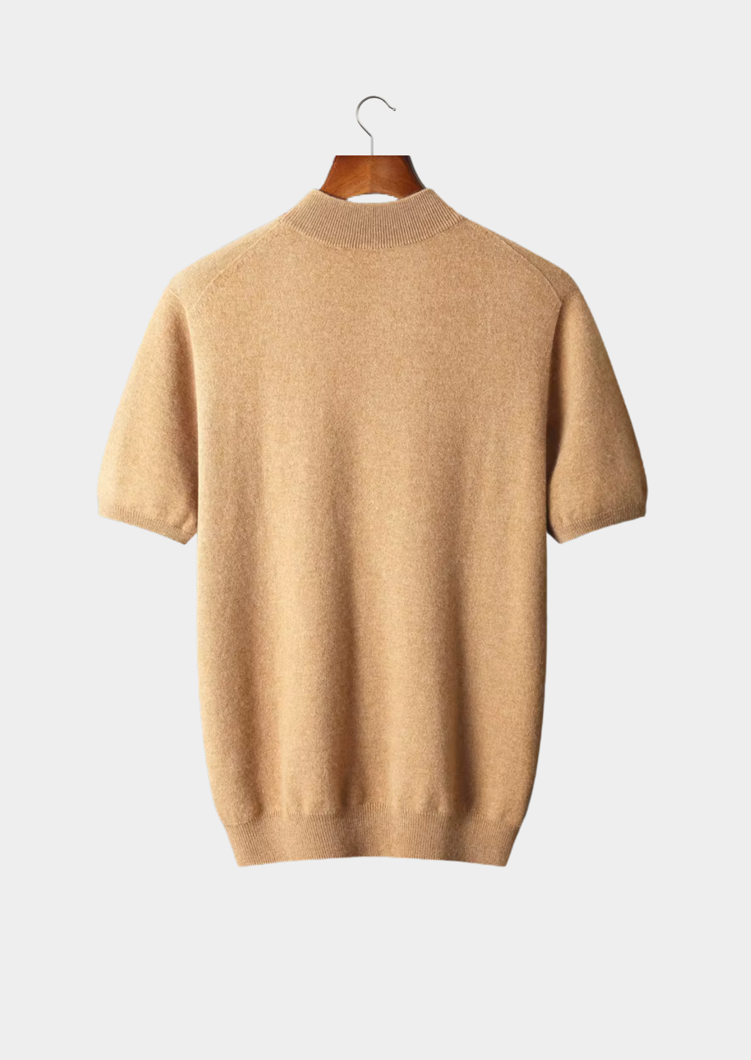 Camiseta Hombre Premium 100% Cashmere – Cuello Alto Elegante