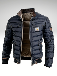 Chaqueta Bomber Acolchada Hombre con Bolsillos de Solapa