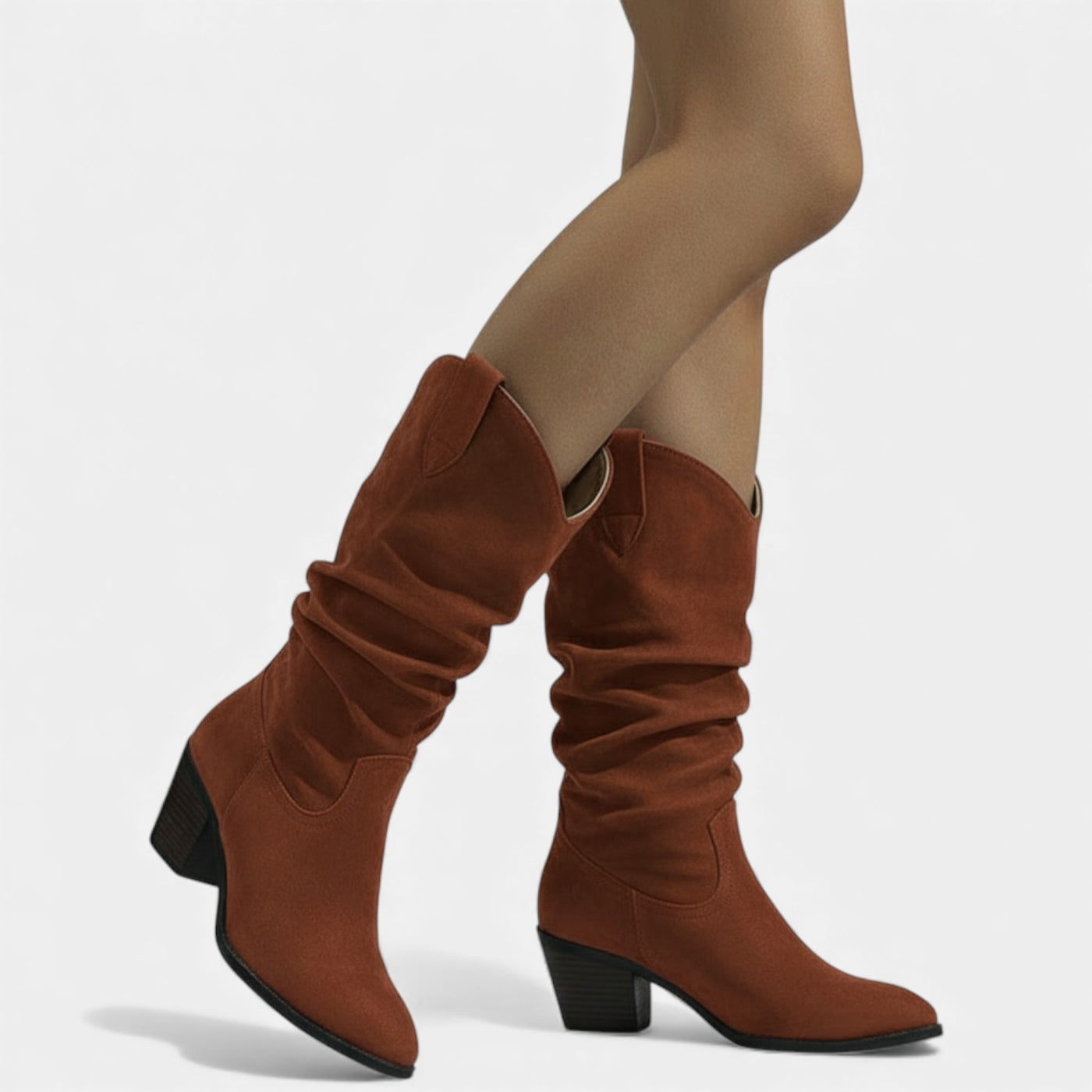 Botas Mujer Tacón Alto Media Caña en Ante