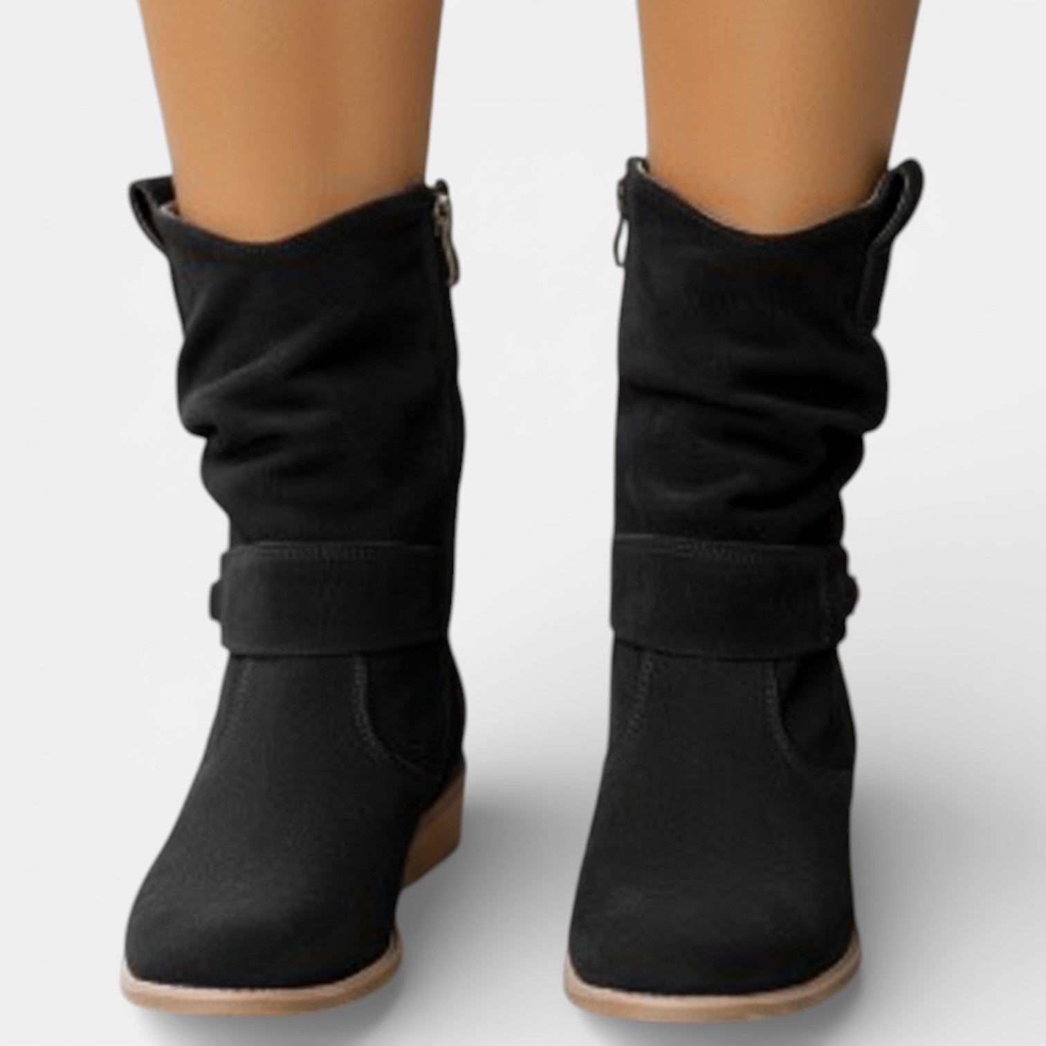 Women's Suede Western Boots with Pointed Toe