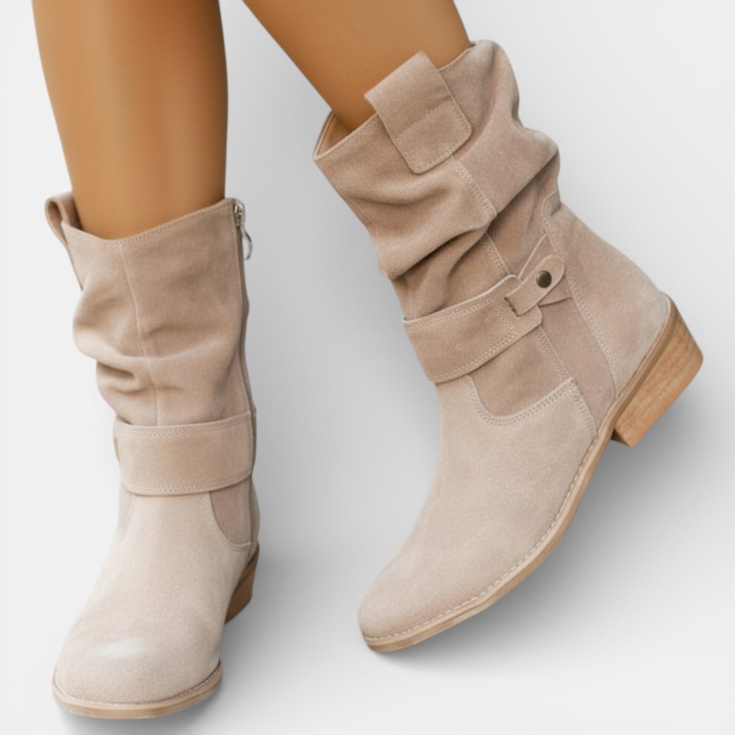 Women's Suede Western Boots with Pointed Toe