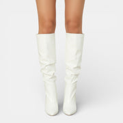 Botas de Charol Elegantes con Tacón Grueso Mujer
