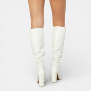 Botas de Charol Elegantes con Tacón Grueso Mujer