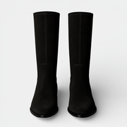 Botas Altas de Ante para Mujer con Cremallera y Tacón Bajo