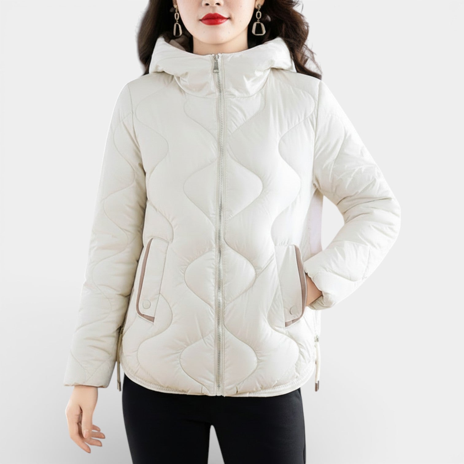 Abrigo Acolchado Brillante Mujer