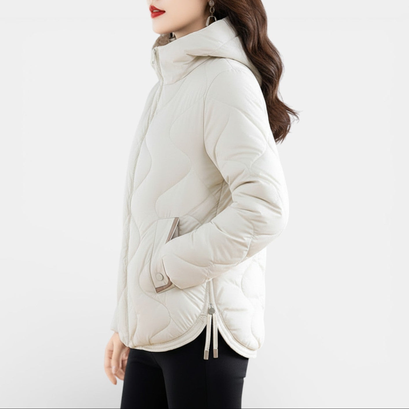 Abrigo Acolchado Brillante Mujer