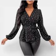 Blusa Mujer Cuello V con Estampado Corazón
