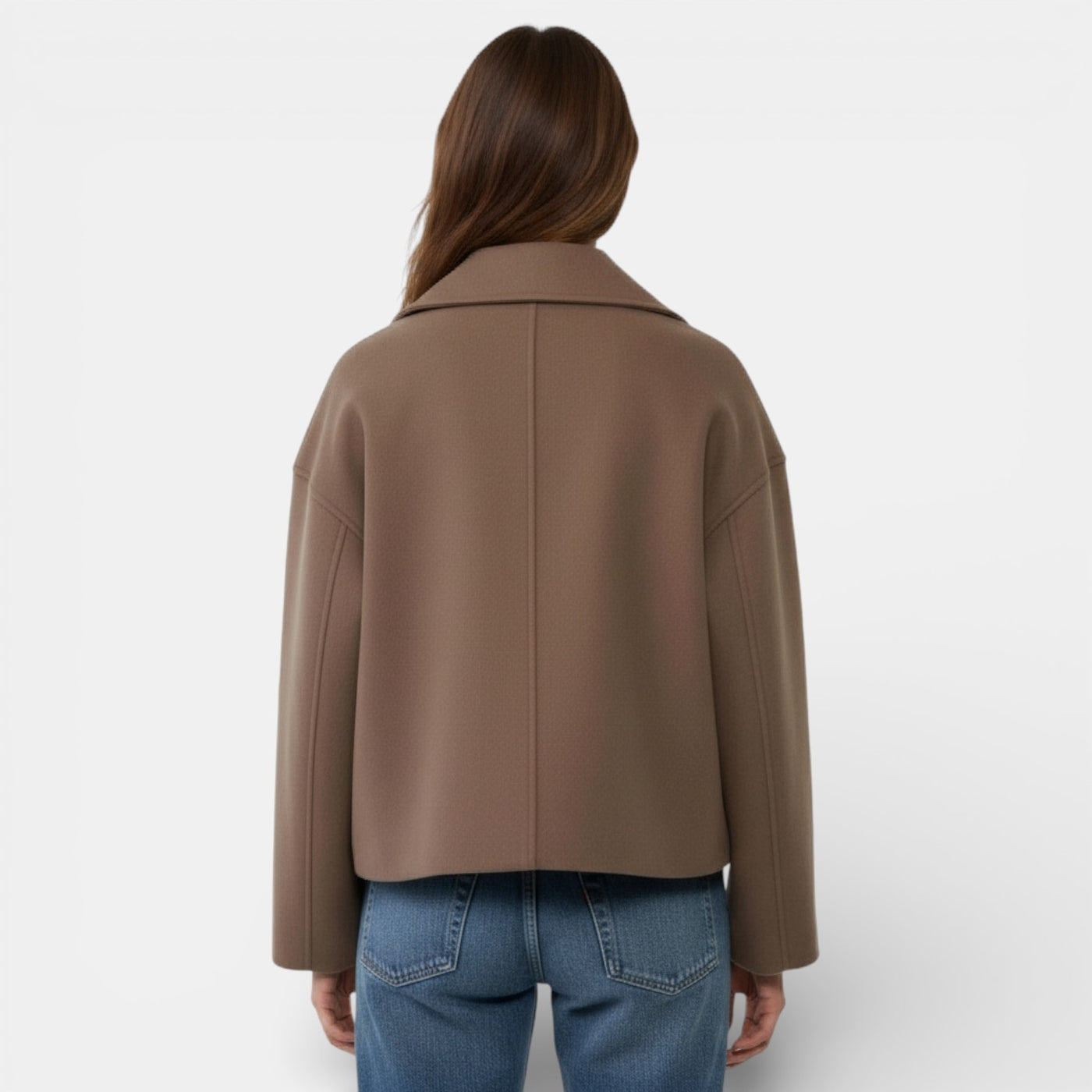 Women's Double-Breasted Cropped Wool Jacket