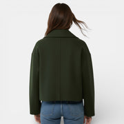 Women's Double-Breasted Cropped Wool Jacket