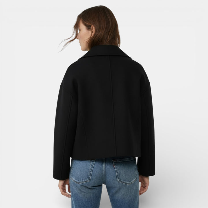 Chaqueta Corta de Lana con Doble Botonadura para Mujer
