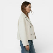 Women's Double-Breasted Cropped Wool Jacket