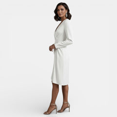 Vestido Midi Elegante de Mujer con Escote en V