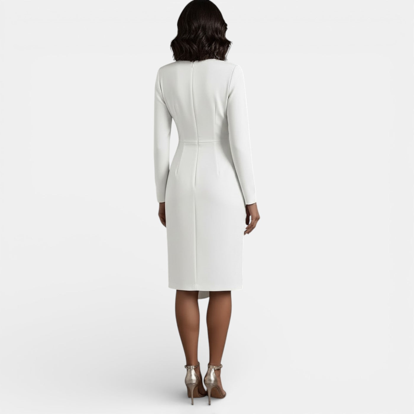 Women's Elegant V-Neck Midi Dress