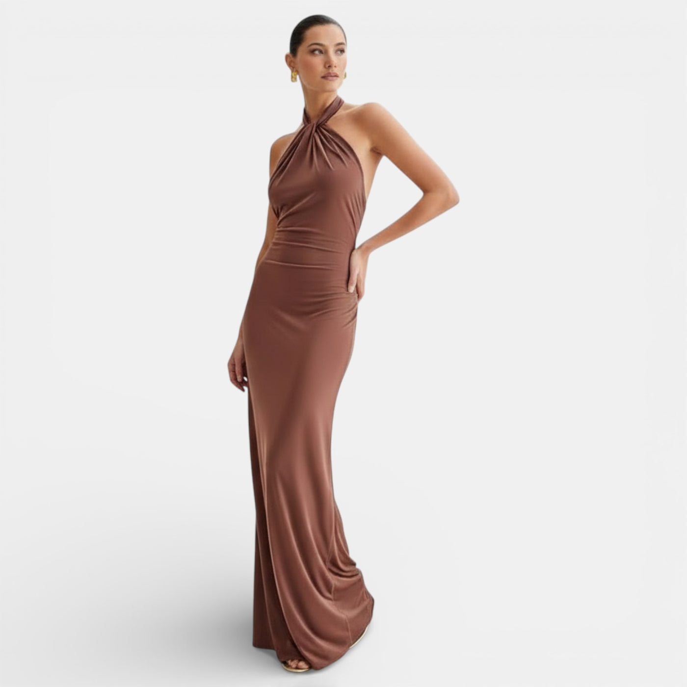 Women's Halter Maxi Bodycon Dress