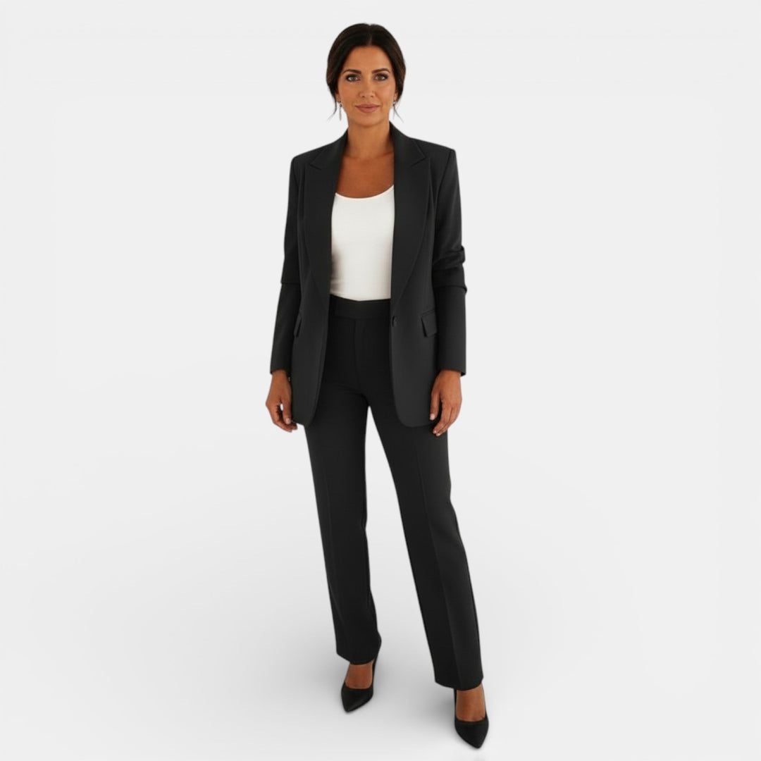 Conjunto de Traje Mujer con Blazer y Pantalón Slim