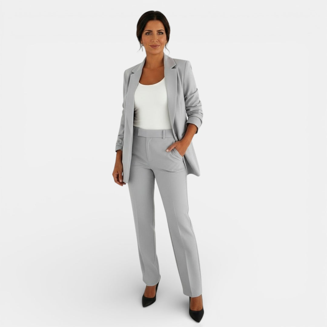 Conjunto de Traje Mujer con Blazer y Pantalón Slim