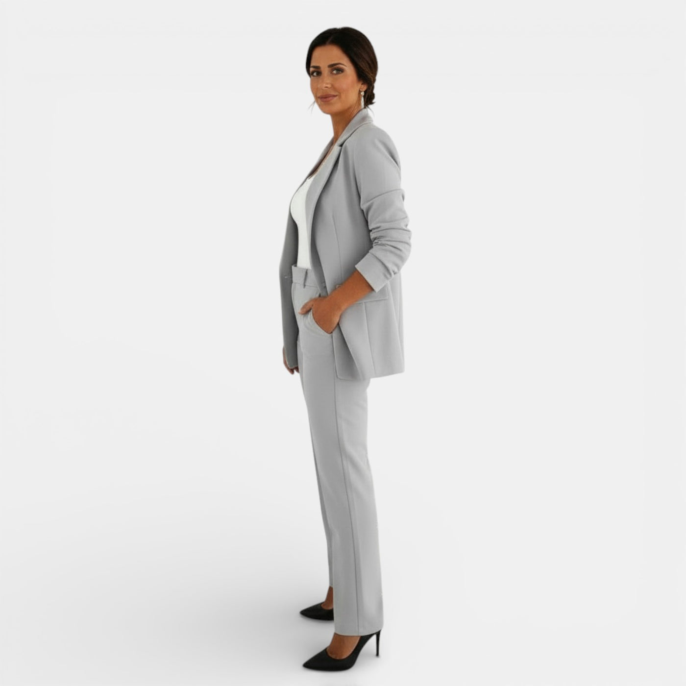 Women's Suit Set with Blazer and Slim Pants