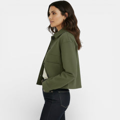 Women's Faux Suede Cropped Jacket - Short Casual Jacket