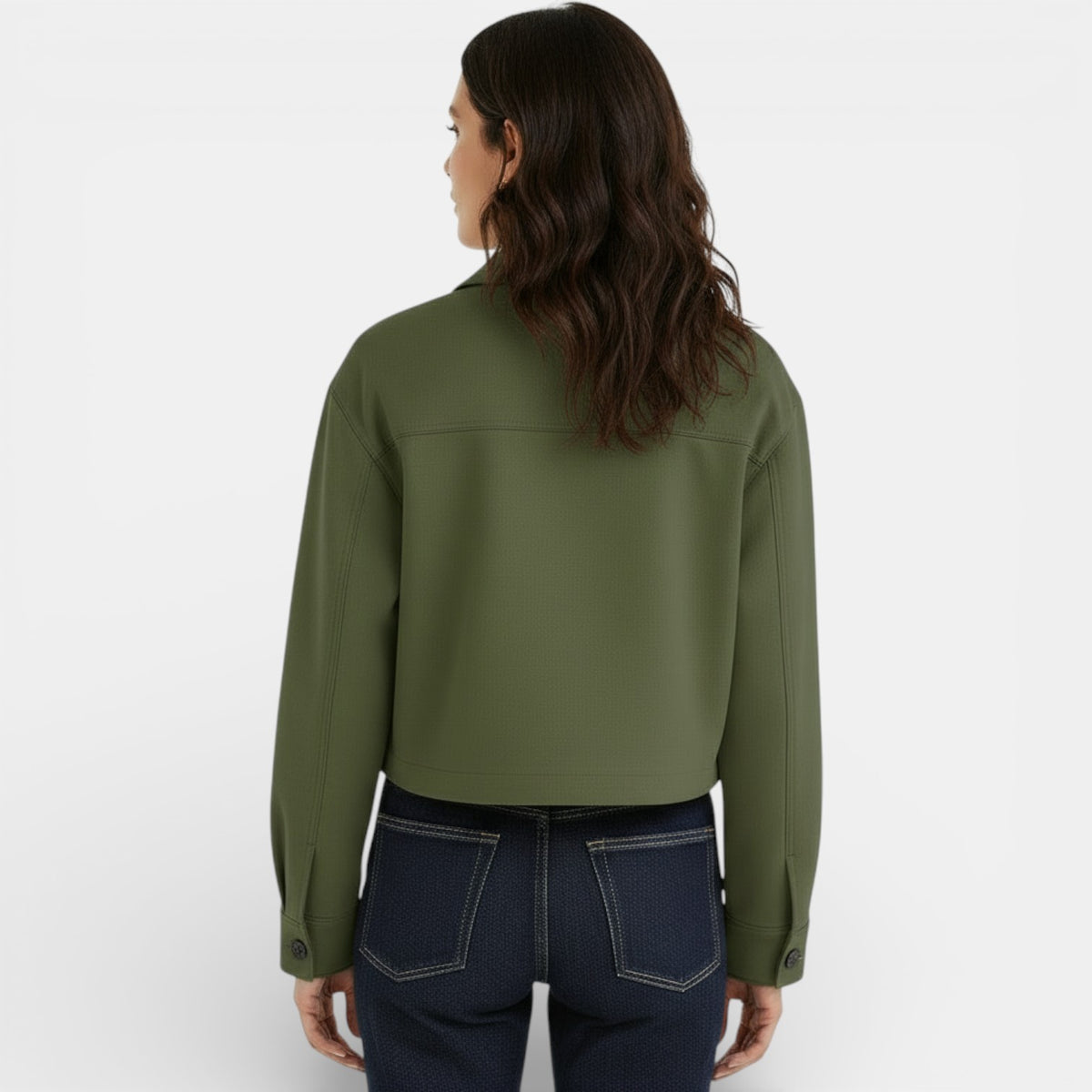 Women's Faux Suede Cropped Jacket - Short Casual Jacket