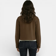 Women's Faux Suede Cropped Jacket
