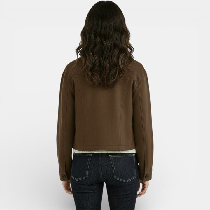 Chaqueta Corta de Ante Sintético para Mujer