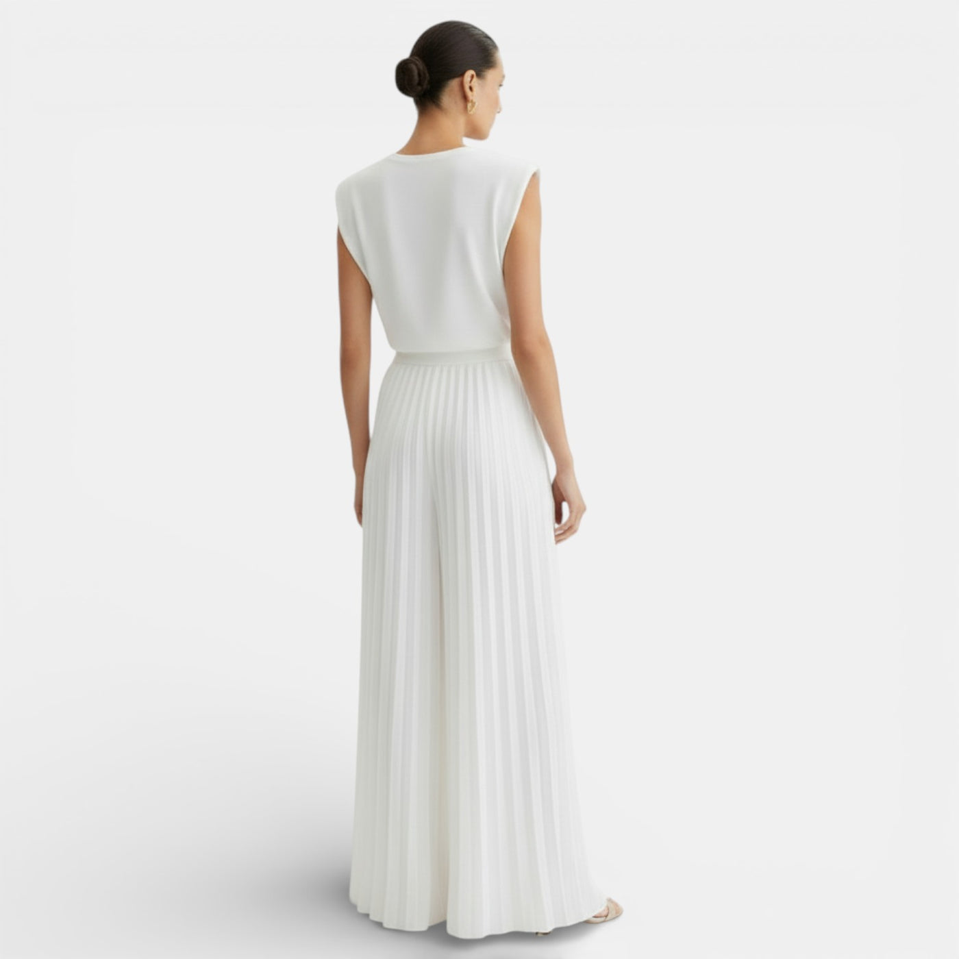 Women's Sleeveless Wide Leg Pant Set