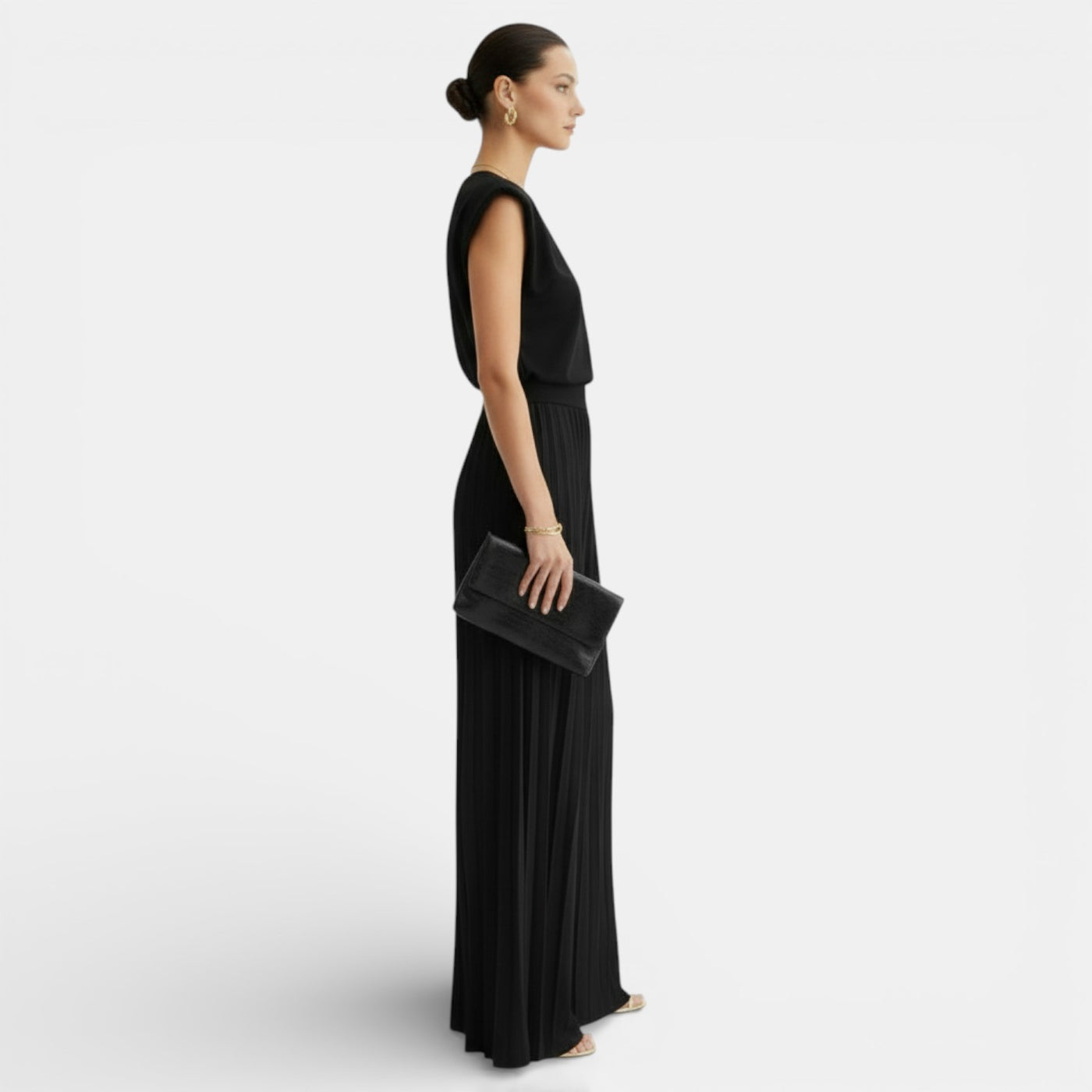Women's Sleeveless Wide Leg Pant Set