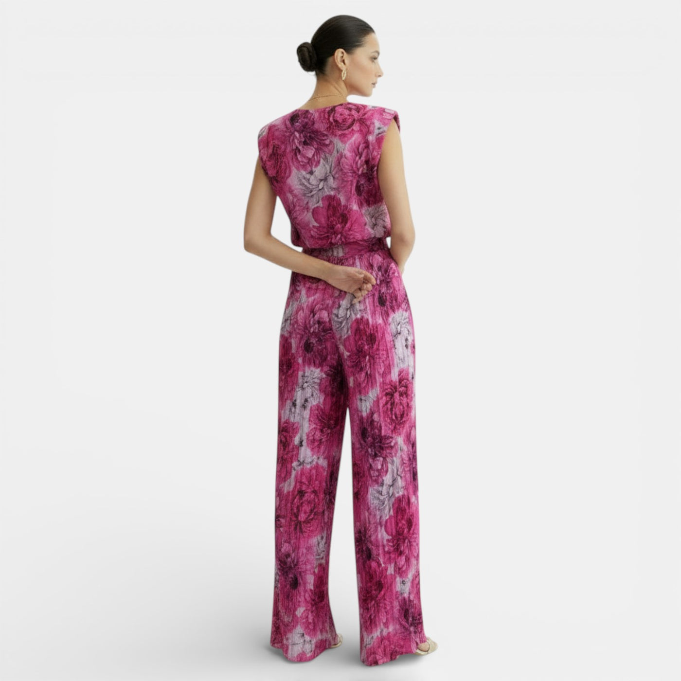 Women's Sleeveless Wide Leg Pant Set