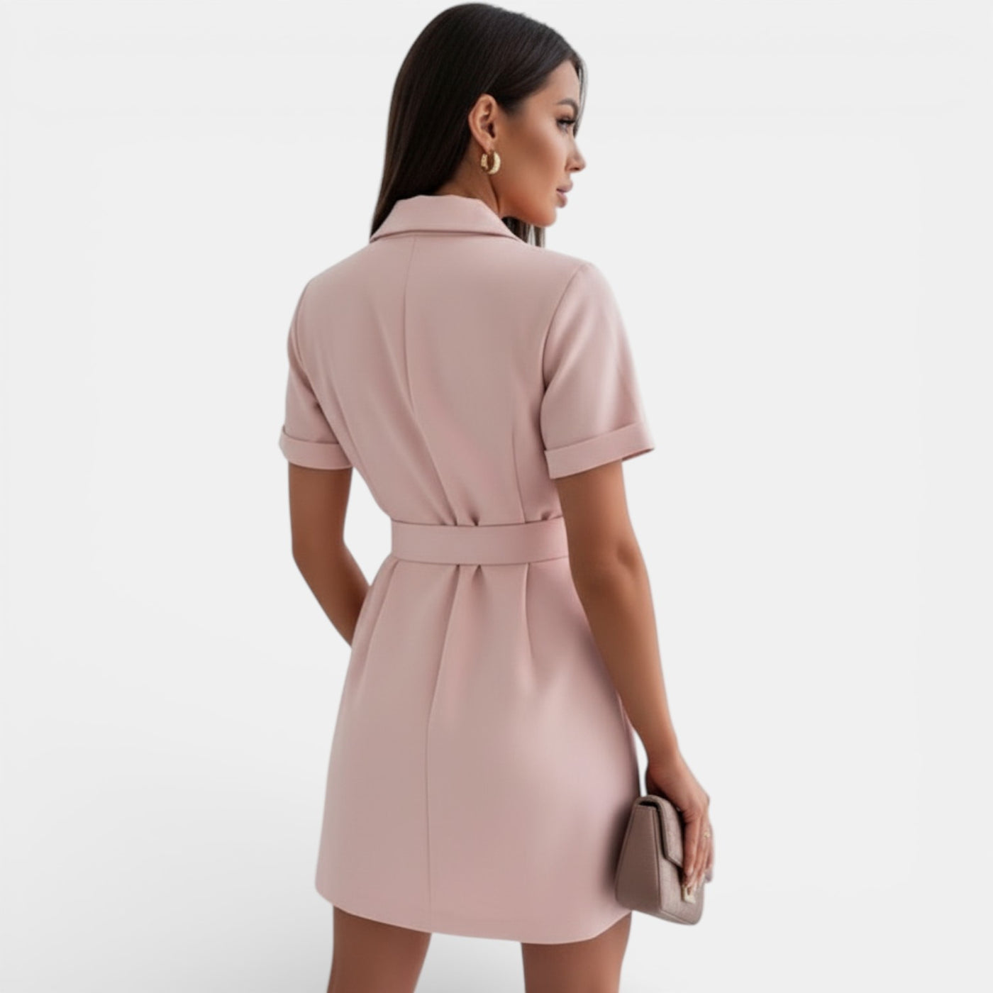 Vestido Traje Elegante Mujer con Cintura Ajustada
