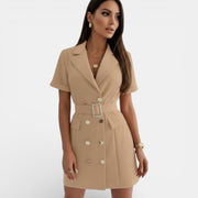 Vestido Traje Elegante Mujer con Cintura Ajustada