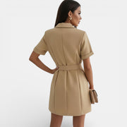 Vestido Traje Elegante Mujer con Cintura Ajustada