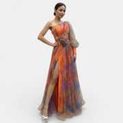 Women's Tie-Dye Long Party Dress