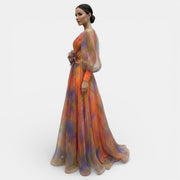 Women's Tie-Dye Long Party Dress