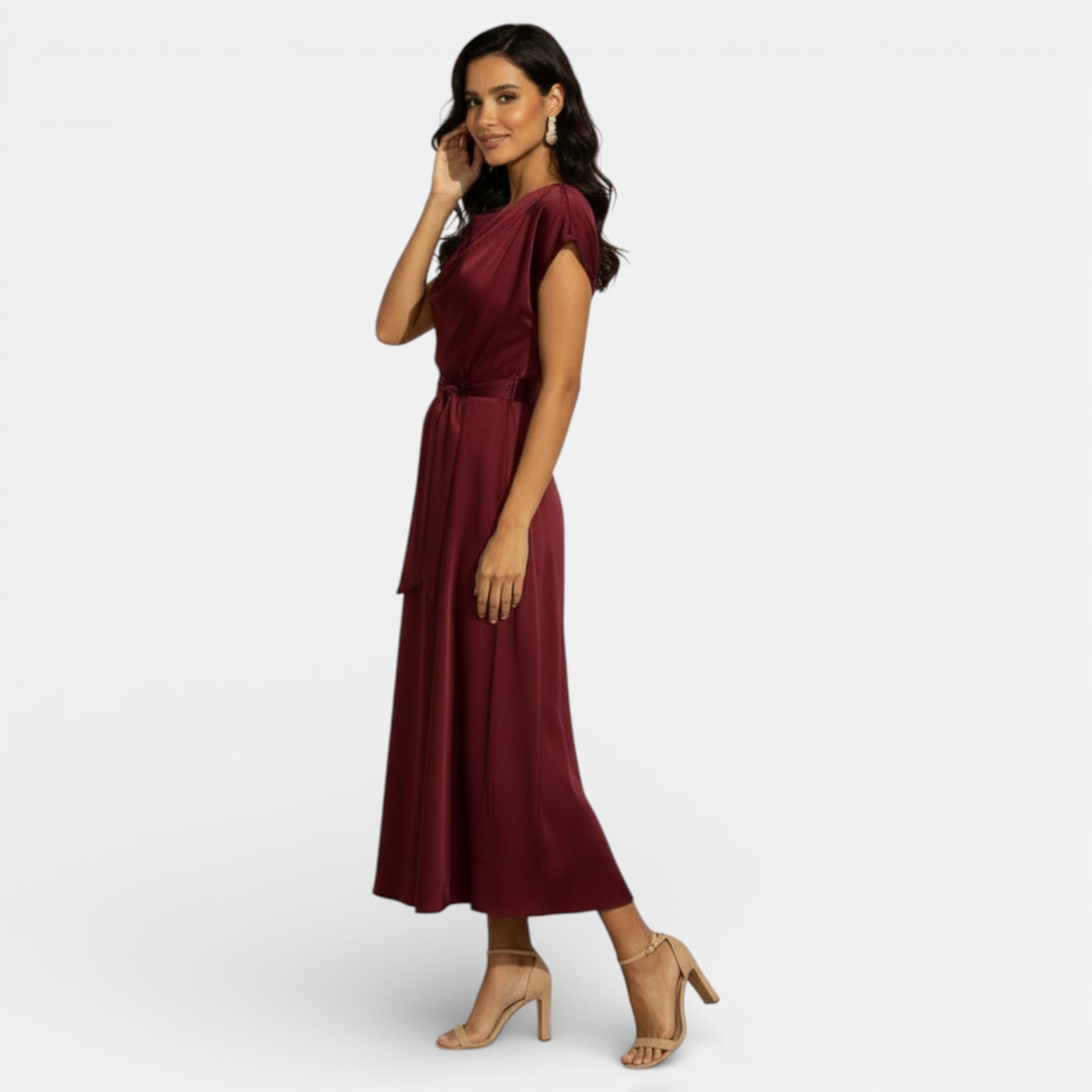 Women's Elegant Silk Midi Dress